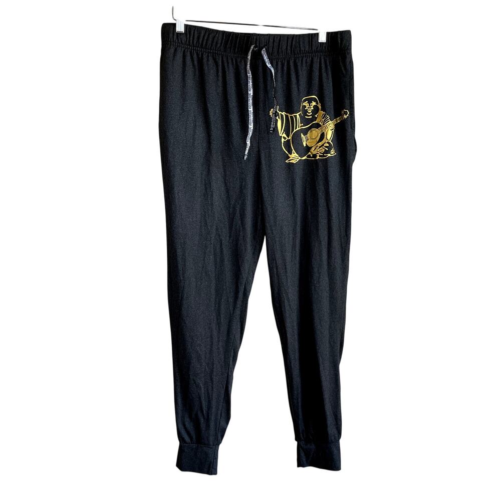 True Religion buddha loungewear men's size medium gray sweatpants elastic waist